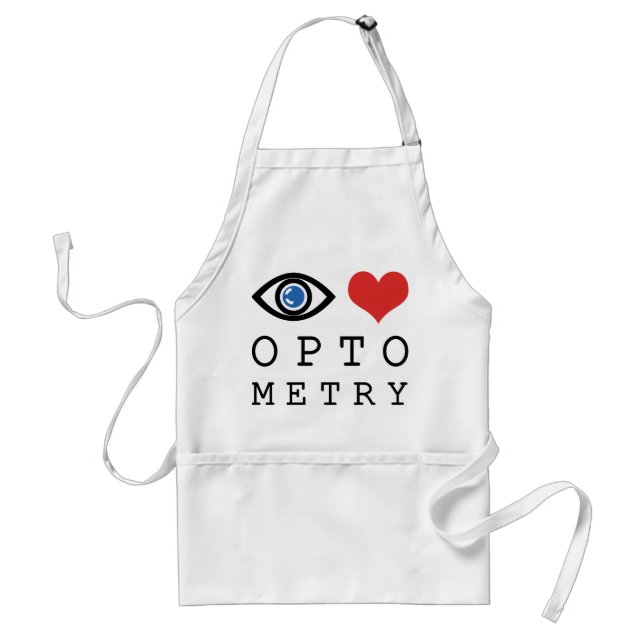Eye Love Heart Optometry - Optometrist Eye Chart Adult Apron (Front)