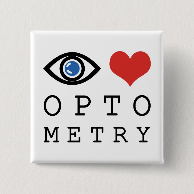 Eye Love Heart Optometry - Optometrist Eye Chart Button (Front)
