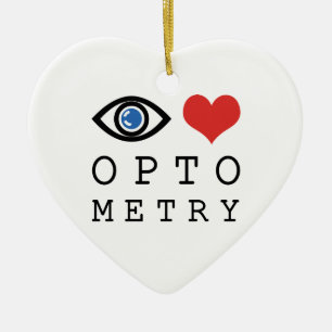 Eye Love Heart Optometry - Optometrist Eye Chart Ceramic Ornament