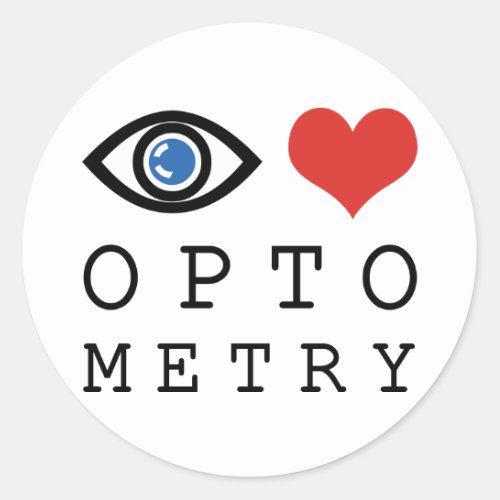 Eye Love Heart Optometry _ Optometrist Eye Chart Classic Round Sticker