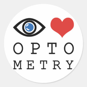 Eye Love Heart Optometry - Optometrist Eye Chart Classic Round Sticker