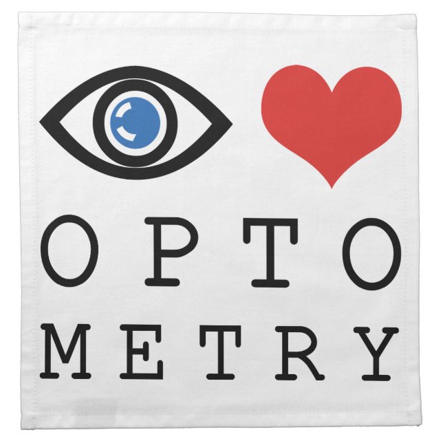 Eye Love Heart Optometry - Optometrist Eye Chart Napkin (Front)