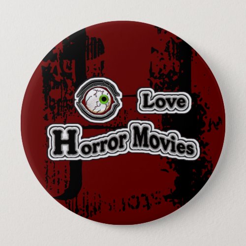 Eye Love Horror Movies Red_Black Pinback Button