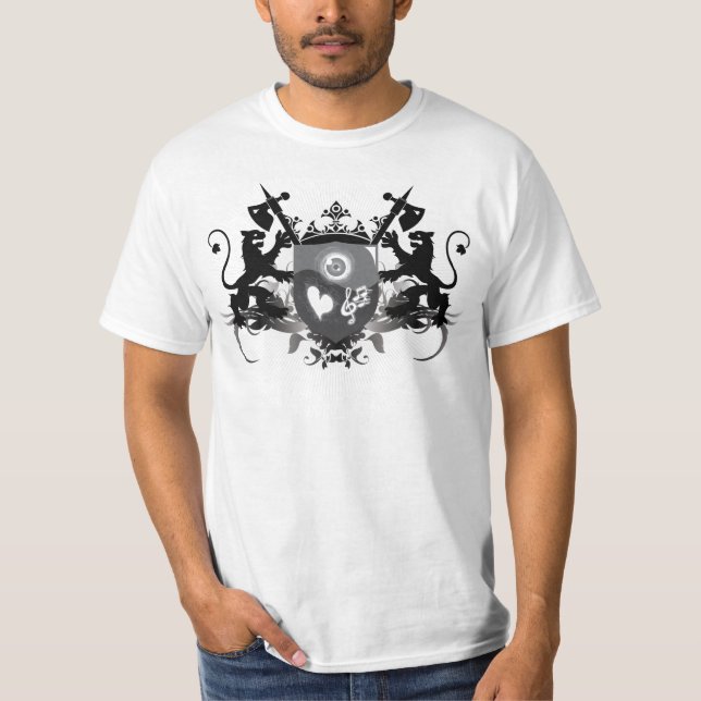 Eye Love Music Family Crest T-Shirt (Front)