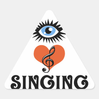 Eye Love Singing gifts Triangle Sticker