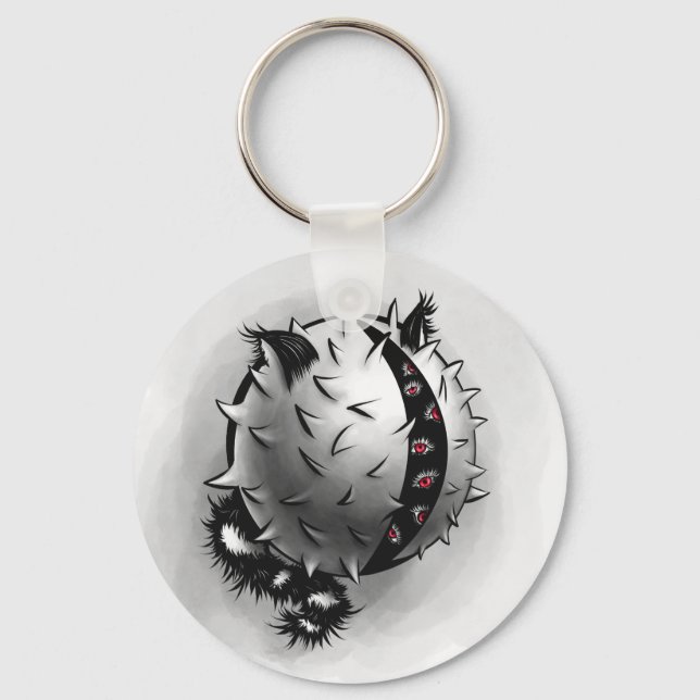 Eye Monster Spiky Ball Keychain (Front)