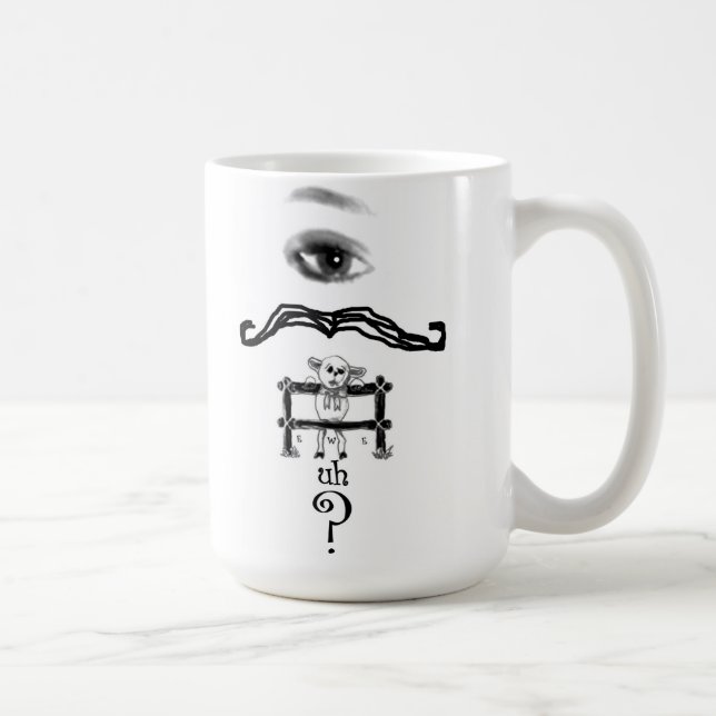 Eye Mustache Ewe Uh Question Mug (Right)