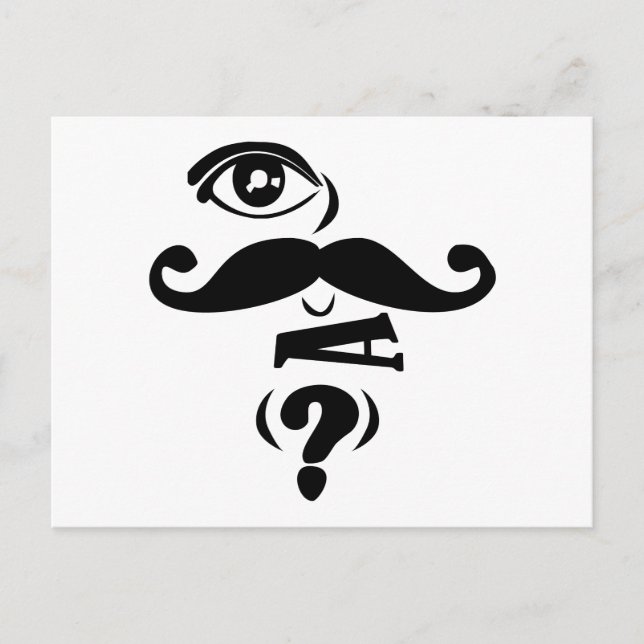 Eye Mustache U a Question Postcard (Front)