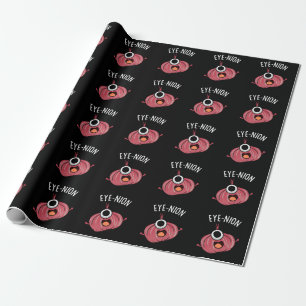 Eye-nion Funny Onion Pun Dark BG Wrapping Paper