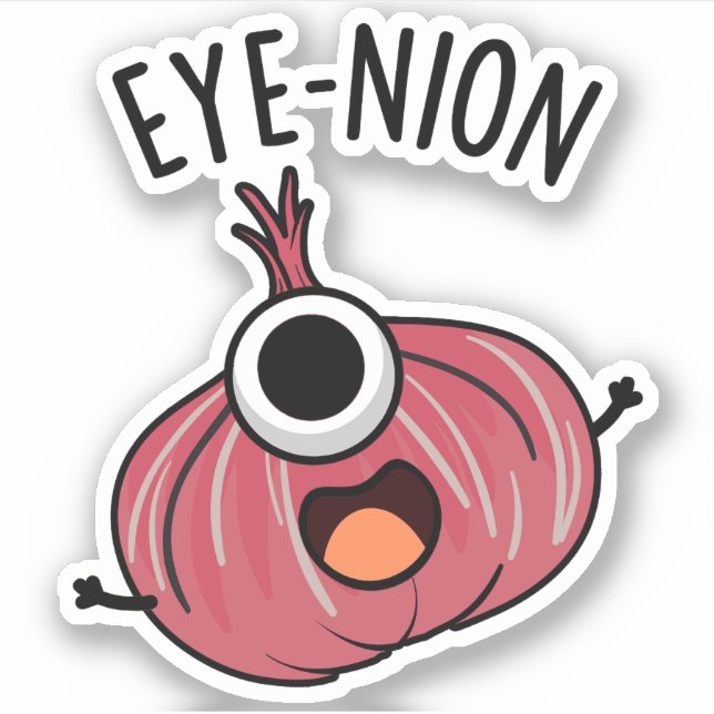 Eye-nion Funny Onion Pun  Sticker (Front)