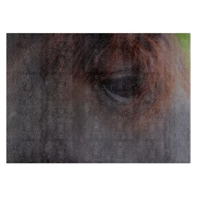 Eye Of A Black Horse Animal Cutting Board (Front)