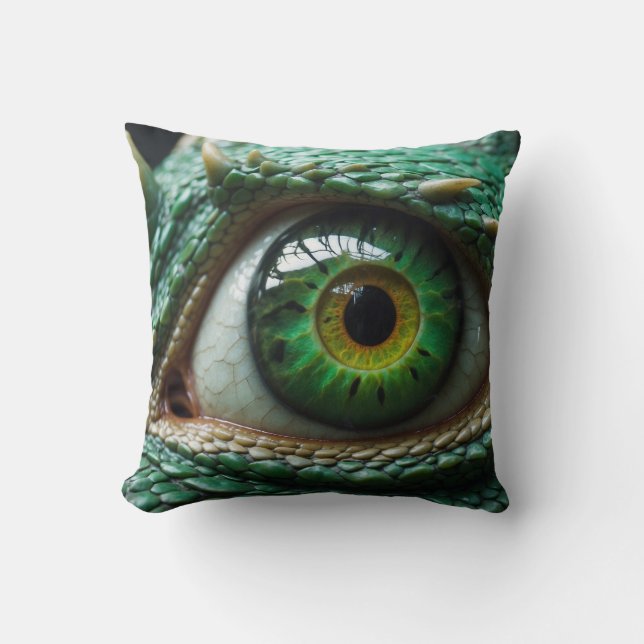 Eye of a Dragon Fantasy Art Throw Pillow (Front)
