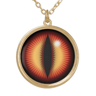 Eye of a dragon gold plated necklace