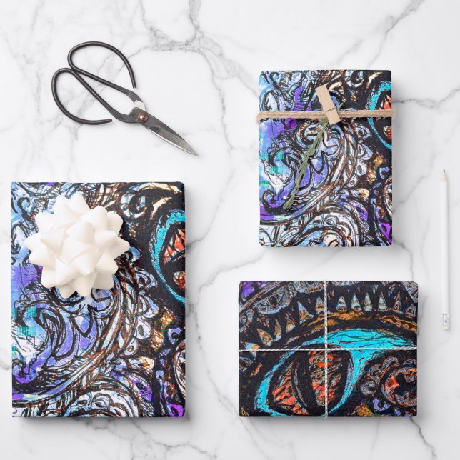 Eye of a Sea Monster Wrapping Paper Sheets (Front)