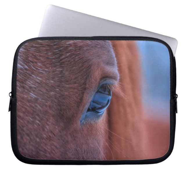 Eye of Chestnut Horse Equine Photo Laptop Sleeve (Front)