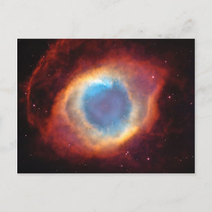 Eye of God Helix Nebula Cosmic Red Blue Clouds Postcard