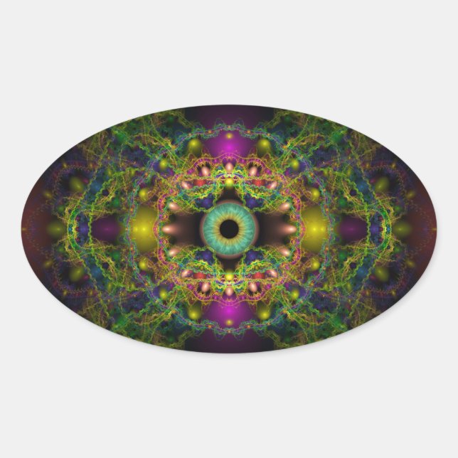 Eye of God - Vesica Piscis Oval Sticker (Front)