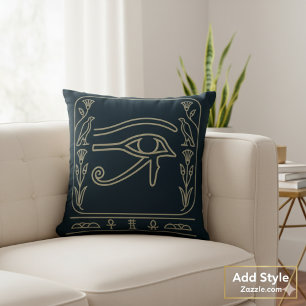 Eye of Horus Ancient Egyptian Home Decor Throw Pillow