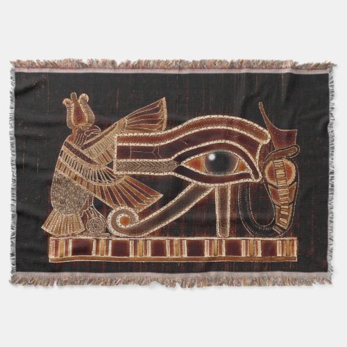 Eye of Horus Ancient Egyptian Wadjet Art Throw Blanket