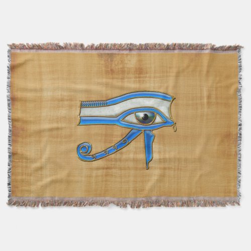 Eye of Horus Ancient Egyptian Wadjet Art Throw Blanket