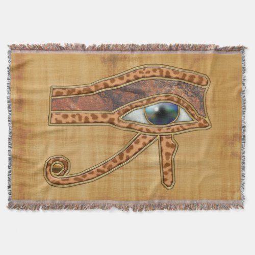 Eye of Horus Ancient Egyptian Wadjet Throw Blanket