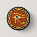 Eye of Horus Badge in Ancient Egyptian Colors Button