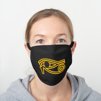 Eye_of_horus Black Cotton Face Mask by auraclover at Zazzle