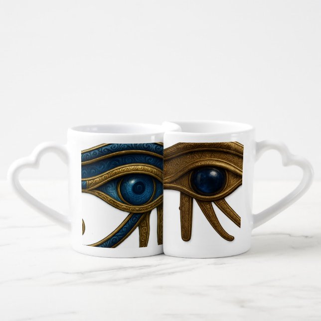Eye of Horus Couples Mugs – Ancient Egyptian Prote (Front Nesting)