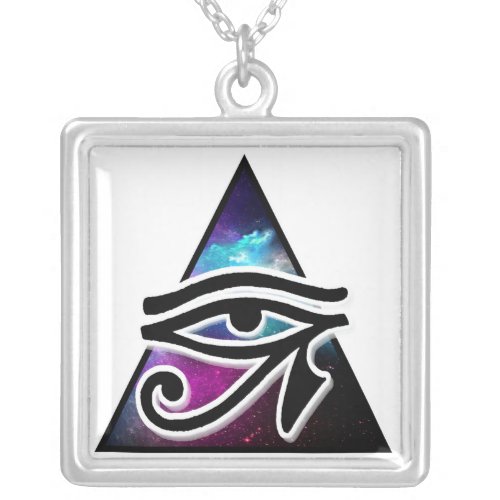 Eye Of Horus Egyptian protection symbol Silver Plated Necklace