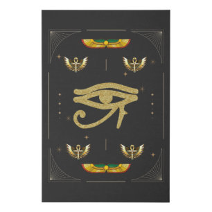 Eye of Horus Egyptian Symbol And Unk With Wings Faux Canvas Print