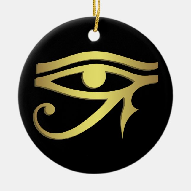 Eye of horus Egyptian symbol black Ceramic Ornament (Front)
