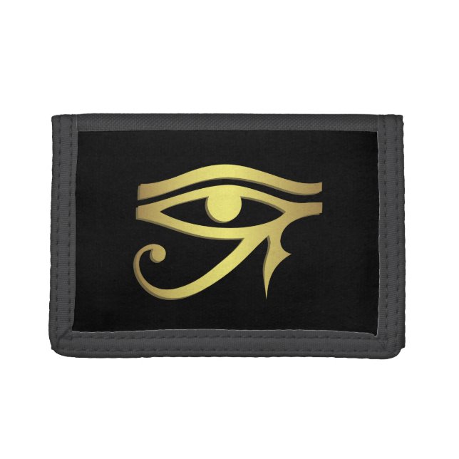 Eye of horus Egyptian symbol black Trifold Wallet (Front)