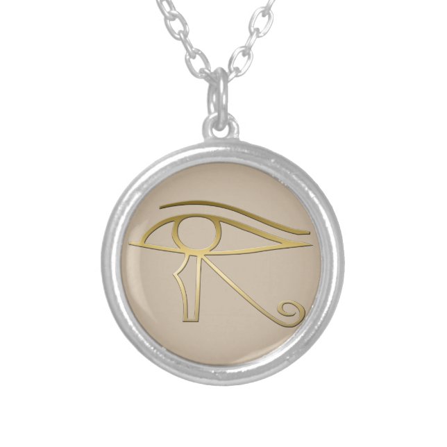 Eye of Horus Egyptian symbol Silver Plated Necklace (Front)