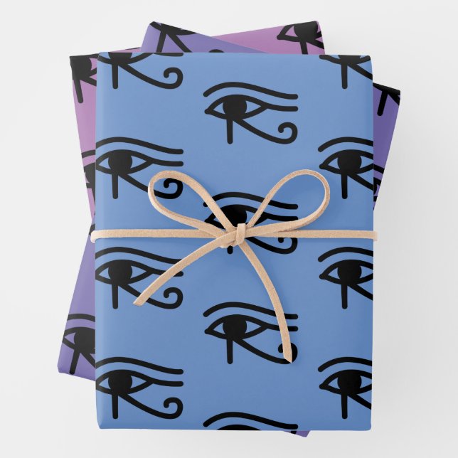 Eye of Horus Egyptian Wrapping Paper Sheets (In situ)