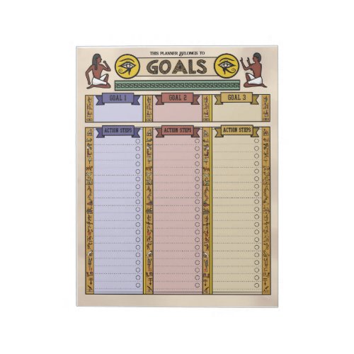 Eye of Horus Goal Planner Notepad Personalized