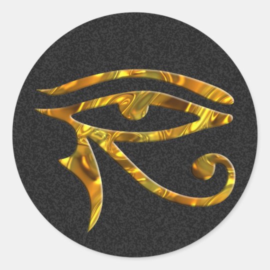 Eye Of Horus - GOLD | black splatter Classic Round Sticker