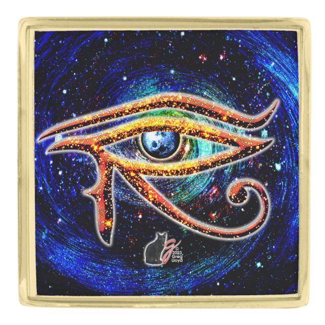 Eye Of Horus Gold Finish Lapel Pin (Front)