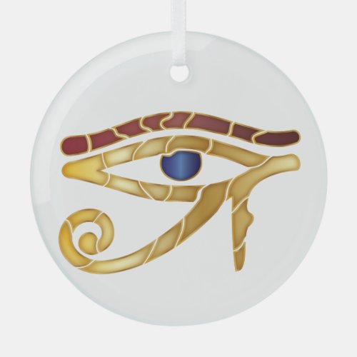 Eye Of Horus Gold Red Blue _ Glass Ornament
