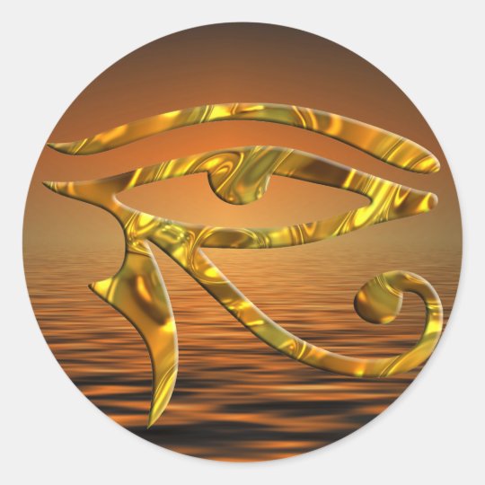 Eye Of Horus - GOLD | sunset Classic Round Sticker