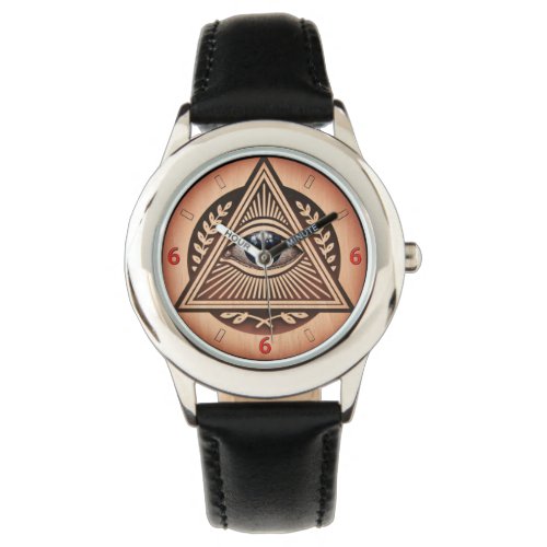 Eye of Horus Illuminati 666 Wood Style Watch