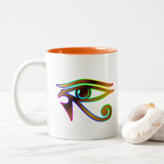 Eye of Horus Meditation Enthusiast Egyptian Two-Tone Coffee Mug