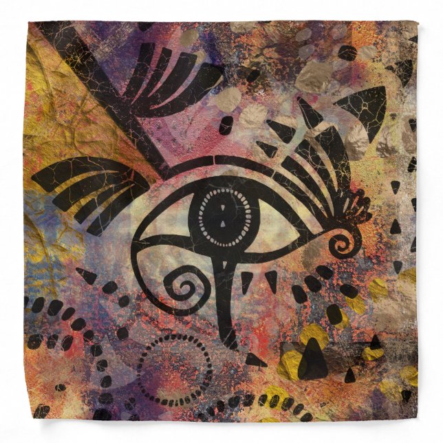 Eye of Horus - Mixed Media Abstract Bandana (Front)
