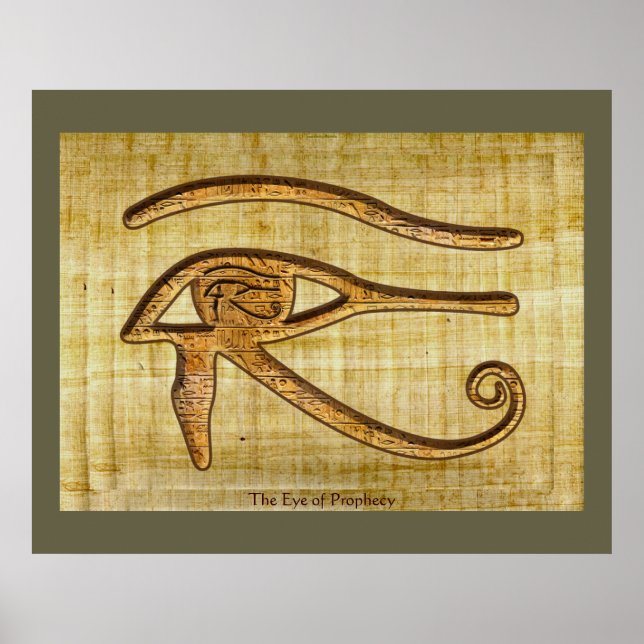 Eye of Horus on Papyrus-effect Egyptian Art Poster (Front)