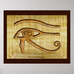 Eye of Horus on Papyrus-effect Egyptian Art Poster