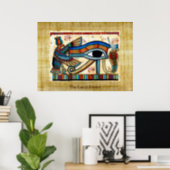 Eye of Horus on Papyrus-effect Egyptian Art Poster | Zazzle