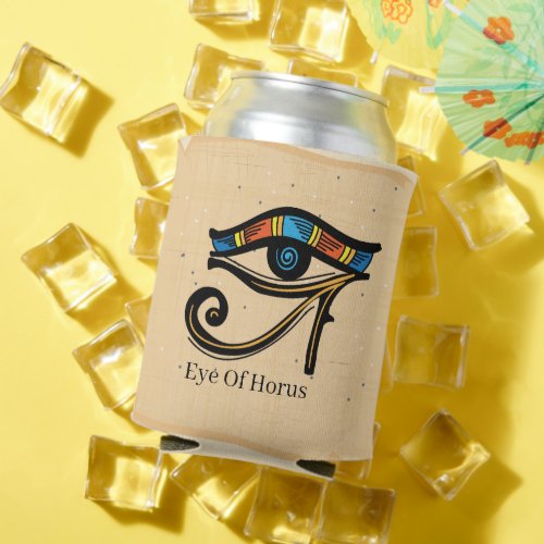 Eye Of Horus on papyrus Egyptian hieroglyphs Can Cooler