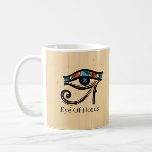 Eye Of Horus on papyrus Egyptian hieroglyphs  Coffee Mug