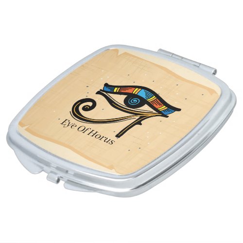 Eye Of Horus on papyrus Egyptian hieroglyphs  Compact Mirror