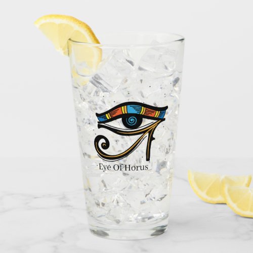 Eye Of Horus on papyrus Egyptian hieroglyphs   Glass