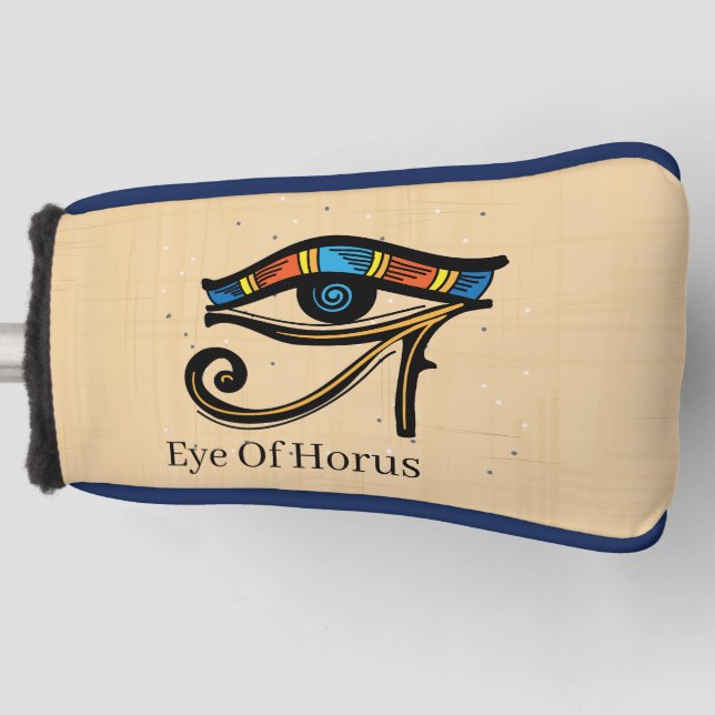 Eye Of Horus on papyrus, Egyptian hieroglyphs  Golf Head Cover (Front)